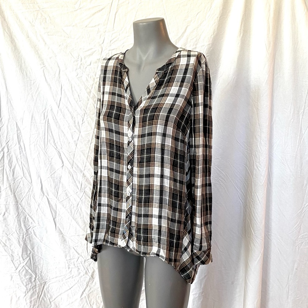 J.Jill Long Sleeve Plaid Button Down Top, Size XS, Loose Flowy Fit - Picture 8 of 10